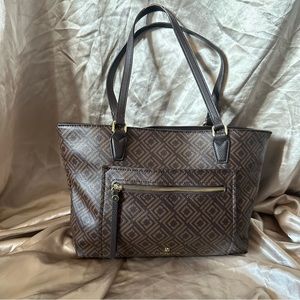 Liz Claiborne Monogram Leather Tote Bag